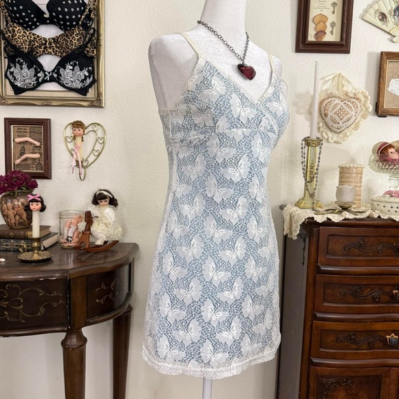 y2k dainty coquette fairy butterfly lace mini dress - Picture 3 of 8